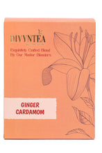 गैलरी व्यूवर में इमेज लोड करें, Divyntea Ginger Cardamom Tea box with warming spiced black tea blend