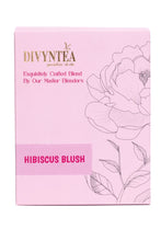 Load image into Gallery viewer, Divyntea Hibiscus Blush Tea box with floral black tea blend and hibiscus petals