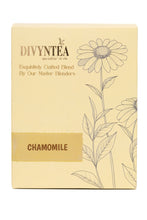 Load image into Gallery viewer, Divyntea Chamomile Tea box with pure whole chamomile flowers for relaxation
