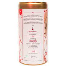 Load image into Gallery viewer, Close-up of Green Tea with hibiscus petals and dried lemongrass pieces