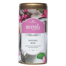गैलरी व्यूवर में इमेज लोड करें, Divyntea Oolong Rose Tea tin with semi-oxidised tea and rose petal blend