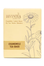 Load image into Gallery viewer, Divyntea Chamomile Tea Bags premium box with whole flower herbal teabags

