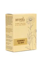 Load image into Gallery viewer, Brewed Chamomile Tea from Divyntea teabag showing rich golden soothing infusion

