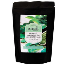 Load image into Gallery viewer, Moringa Lemongrass &amp; Ginger Tea Bags - Divyntea - A Unit Of VOGUE EXIM PVT LTD
