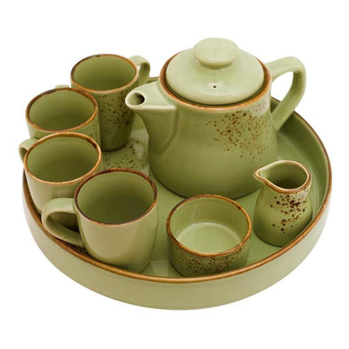 Stoneware 8pcs Tea Pot Set - Divyntea - A Unit Of VOGUE EXIM PVT LTD